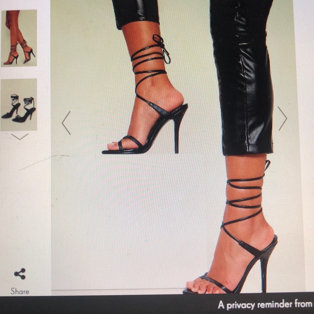 PrettyLittleThing black heel toe loop ankle tie